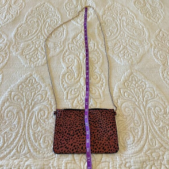 SUPER SLIM animal print crossbody bag / wallet with chain strap - Picture 2 of 5